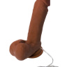 Коричневый вибратор-ротатор Realstick Elite Mulatto на присоске - 21 см. купить в секс шопе