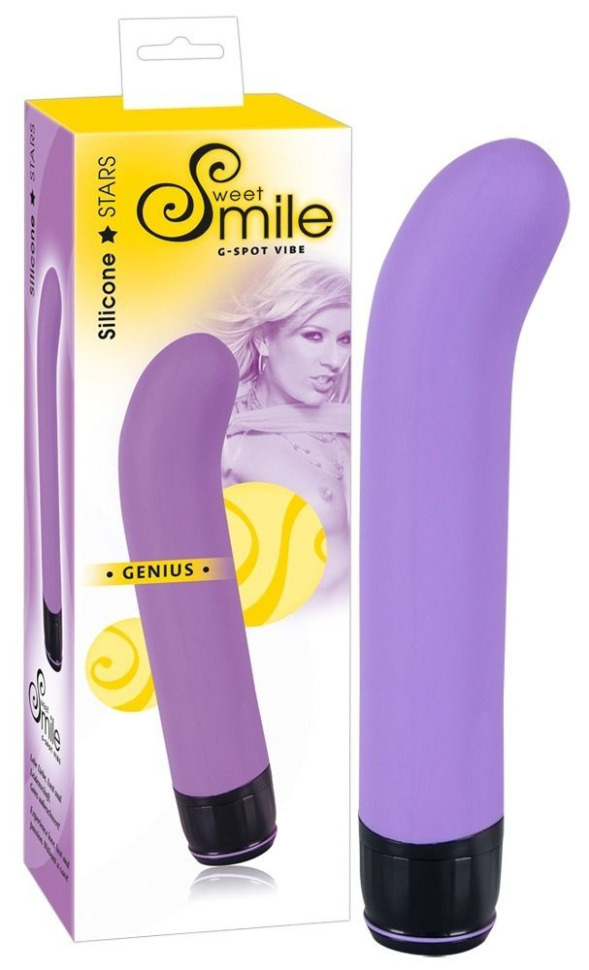 Фиолетовый вибратор G-точки Smile Genius - 20 см. купить в секс шопе