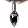 Серебристая металлическая анальная втулка с хвостом чернобурой лисы - размер M купить в секс шопе