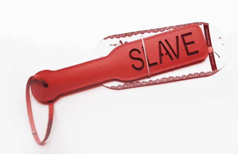 Красная шлёпалка Slave - 31,5 см. купить в секс шопе