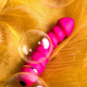 Розовый рельефный вибромассажер - 16 см. купить в секс шопе