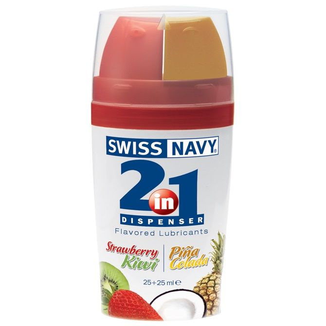 Ароматизированный лубрикант Swiss Navy Lube 2-in-1 Strawberry Kiwi   Pina Colada - 50 мл. купить в секс шопе