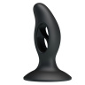 Чёрный массажёр простаты Silicone Butt Plug - 9,3 см. купить в секс шопе