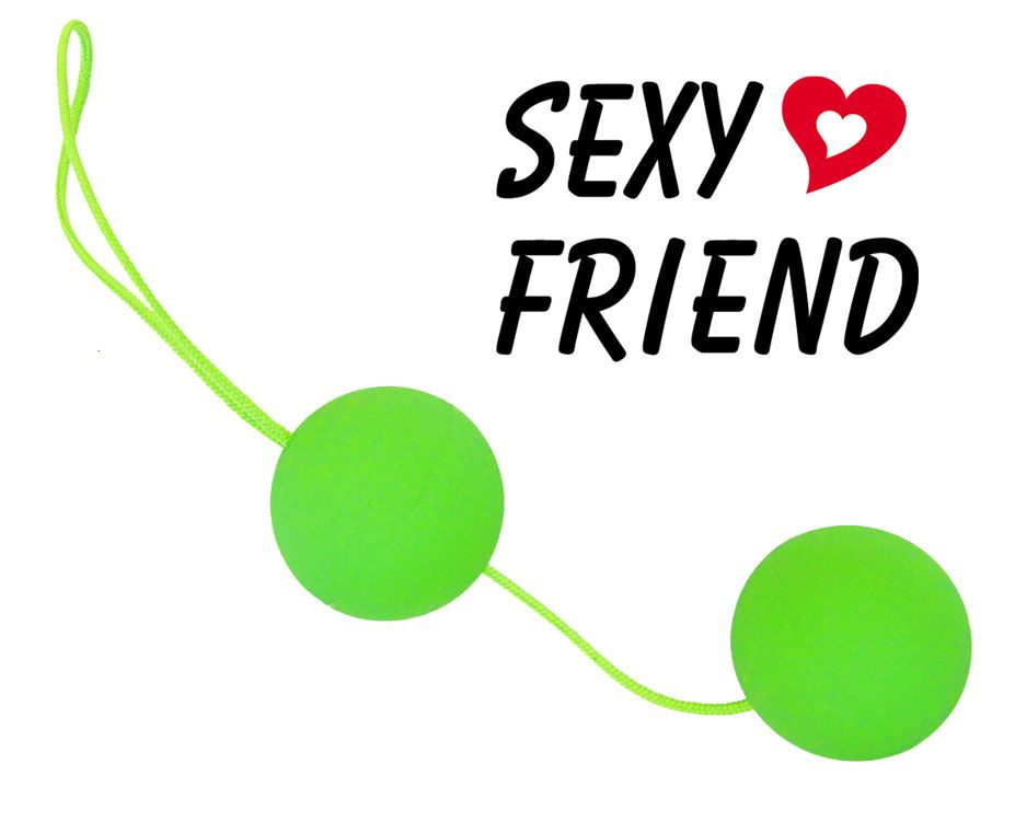 Зеленые вагинальные шарики  BALLS на шнурке купить в секс шопе