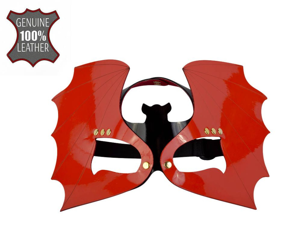 Красно-черная лаковая маска  Летучая мышь  купить в секс шопе