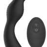 Черный гладкий вибромассажер с электростимуляцией и пультом ДУ E-Stim G/P-Spot Vibrator - 19,5 см. купить в секс шопе