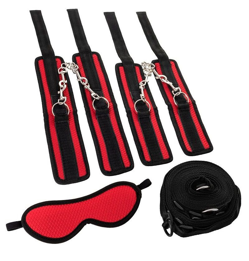 Красно-черный бондажный набор Anonymo купить в секс шопе