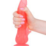 Розовый фаллоимитатор с лепестками у присоски - 18,5 см купить в секс шопе