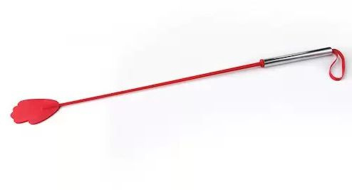 Красный стек с металлической хромированной  ручкой - 62 см. купить в секс шопе