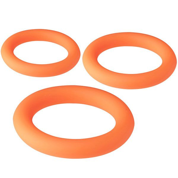 Набор из 3 оранжевых эрекционных колец NEON STIMU RING SET купить в секс шопе
