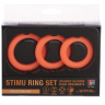Набор из 3 оранжевых эрекционных колец NEON STIMU RING SET купить в секс шопе