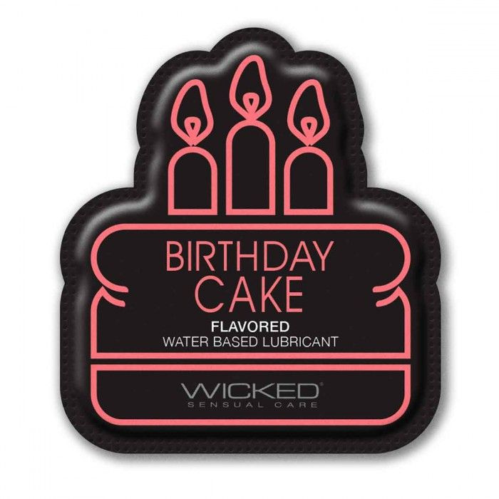 Лубрикант на водной основе со вкусом торта с кремом Wicked Aqua Birthday cake - 3 мл. купить в секс шопе
