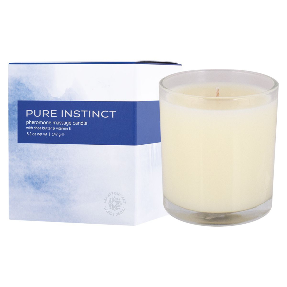 Свеча для массажа с феромонами Pure Instinct True Blue - 147 гр. купить в секс шопе