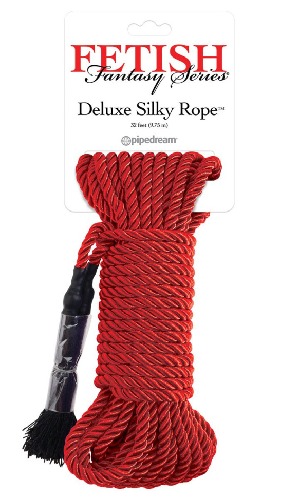 Красная веревка для фиксации Deluxe Silky Rope - 9,75 м. купить в секс шопе