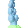 Голубой фаллоимитатор  Посейдон  с ярко выраженным рельефом - 19 см. купить в секс шопе