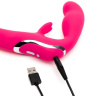 Ярко-розовый безремневой страпон Rechargeable Vibrating Strapless Strap-On купить в секс шопе