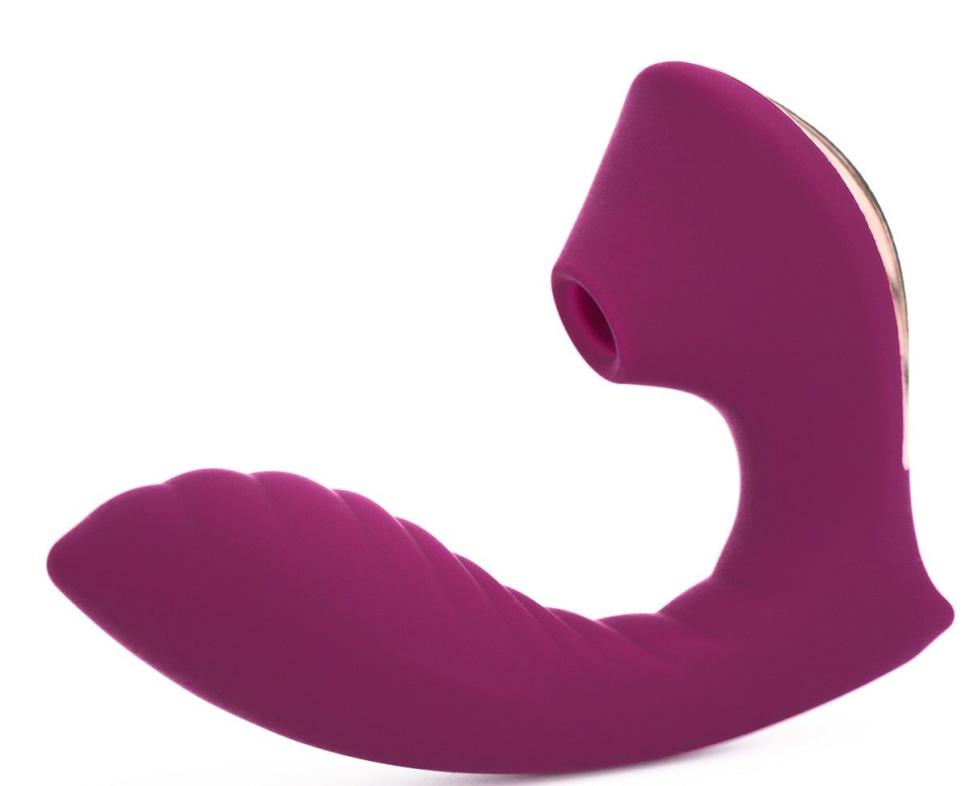 Фиолетовый вибромассажёр с вакуумной стимуляцией Vaginal   Suction Lover купить в секс шопе
