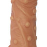Телесная насадка с пупырышками и открытой головкой Nude Sleeve M - 12 см. купить в секс шопе