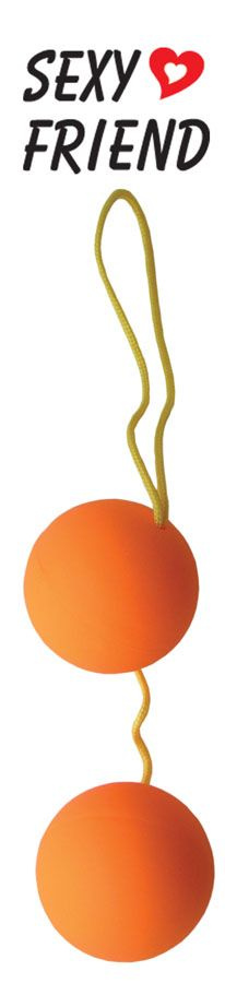 Оранжевые вагинальные шарики BALLS на шнурке купить в секс шопе