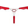 Ажурные трусики-стринги с украшением в форме сердца на задней части купить в секс шопе