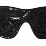 Чёрная кожаная маска на глаза с геометрическим узором купить в секс шопе