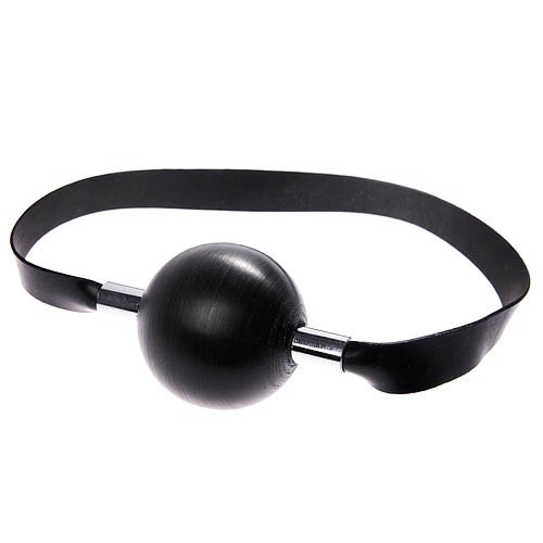 Чёрный резиновый кляп-шар купить в секс шопе