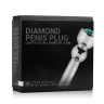 Серебристый уретральный стимулятор Sinner Penis Plug With Diamond - 5 см. купить в секс шопе
