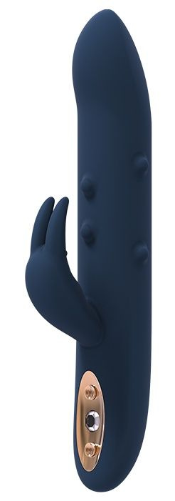 Синий вибромассажер-кролик ALPHEUS - 23 см. купить в секс шопе