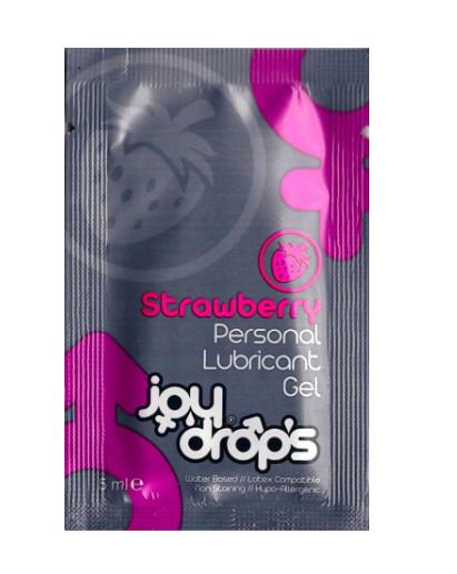 Пробник смазки на водной основе с ароматом клубники JoyDrops Strawberry - 5 мл. купить в секс шопе