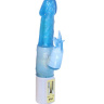 Голубой вибратор с клиторальным отростком в виде единорога UNICORN - 18 см. купить в секс шопе
