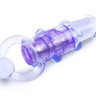 Фиолетовое эрекционное кольцо с удлиненным клиторальным стимулятором купить в секс шопе