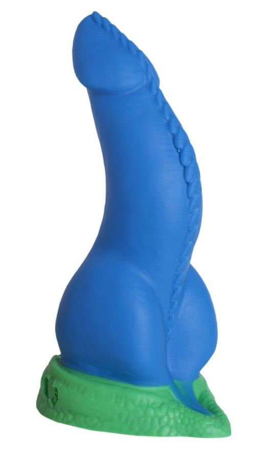 Синий фаллоимитатор  Дракон Эглан Medium  - 24 см. купить в секс шопе