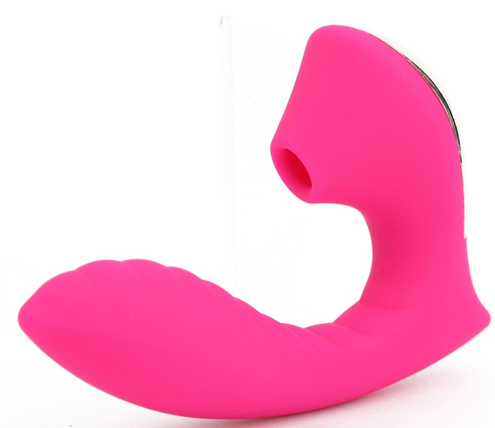 Ярко-розовый вибромассажёр с вакуумной стимуляцией Vaginal   Suction Lover купить в секс шопе