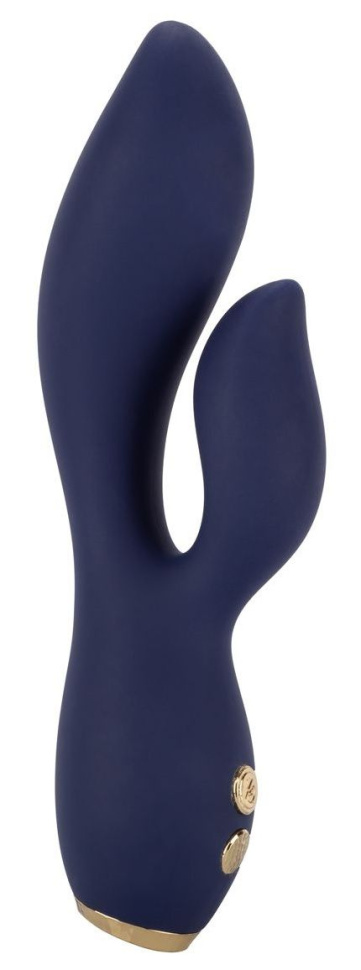 Синий вибромассажер-кролик Chi­c Blossom - 15,75 см. купить в секс шопе