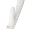 Белый перезаряжаемый вибратор Due с клиторальным отростком - 22 см. купить в секс шопе