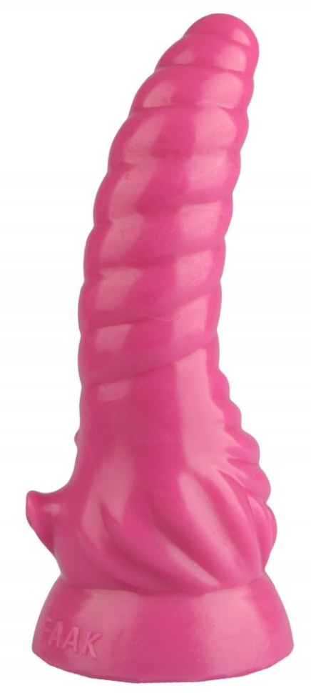 Розовая рельефная винтообразная анальная втулка - 20,5 см. купить в секс шопе