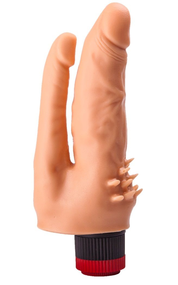 Анально-вагинальный вибромассажёр с шипами для массажа клитора - 17 см. купить в секс шопе