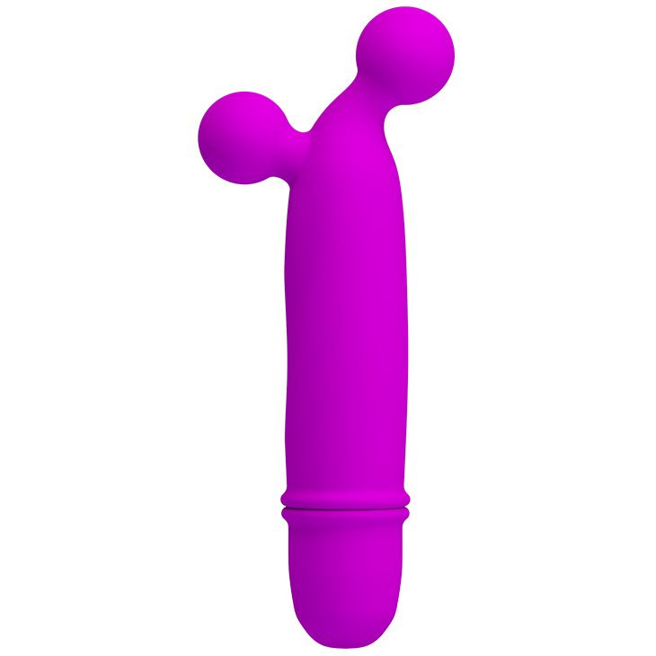 Лиловый вибратор Goddard со стимулирующими шариками - 11,8 см. купить в секс шопе