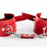 Красные наручники из натуральной кожи купить в секс шопе