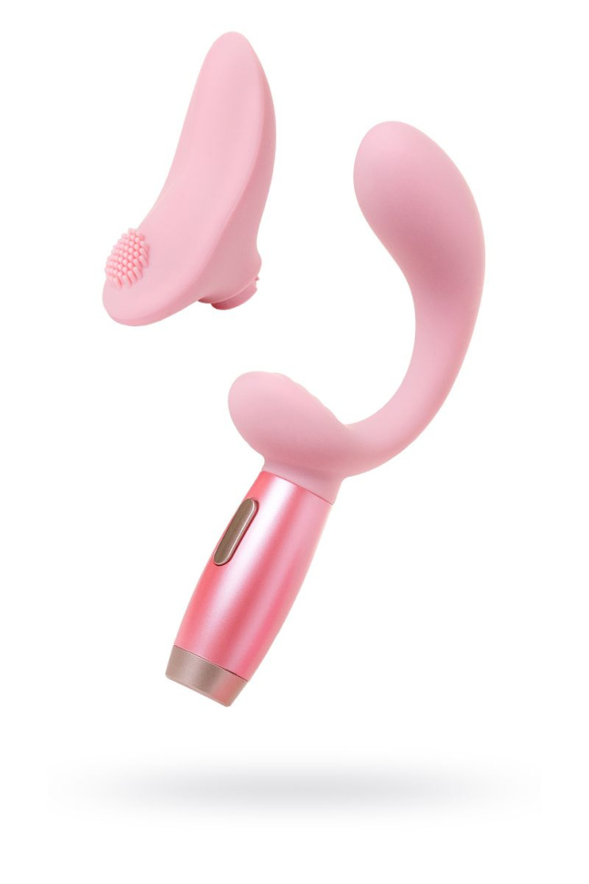 Розовый вибратор Le Stelle PERKS SERIES EX-3 с двумя сменными насадками купить в секс шопе