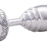 Серебристая анальная втулка Doxy Ribbed Butt Plug - 10,5 см. купить в секс шопе