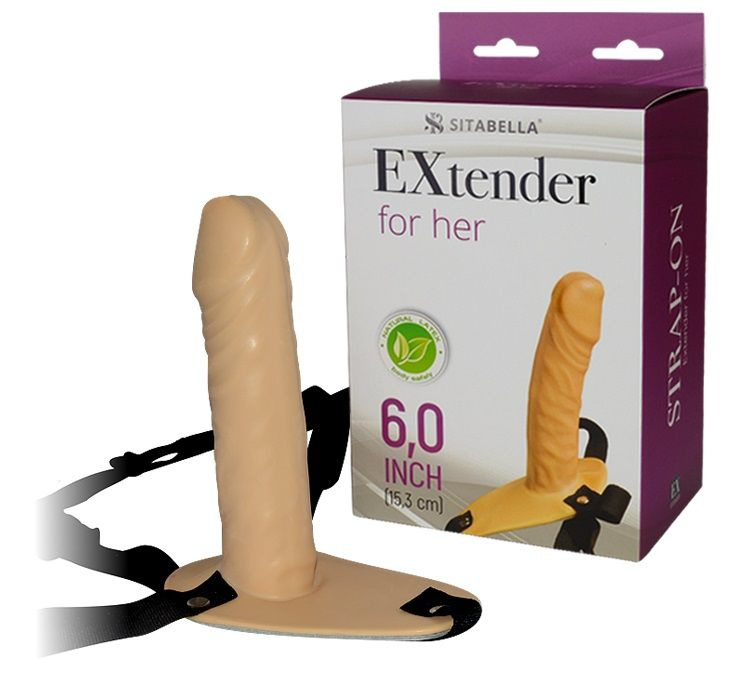 Телесный поясной страпон для женщин Sitabella FOR HER - 15,3 см. купить в секс шопе