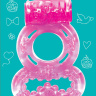 Розовое эрекционное кольцо Rings Treadle с подхватом купить в секс шопе