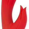 Красный вибромассажёр-кролик Classic Kiss - 24 см. купить в секс шопе
