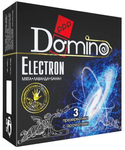 Ароматизированные презервативы Domino Electron - 3 шт. купить в секс шопе