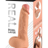 Телесный реалистичный фаллоимитатор Real Dual Layer - 20 см. купить в секс шопе