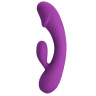 Фиолетовый вибратор Doreen с клиторальным отростком - 17,5 см. купить в секс шопе