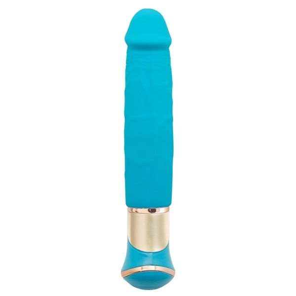 Голубой вибратор ECSTASY Deluxe Rowdy Dong - 21,5 см. купить в секс шопе