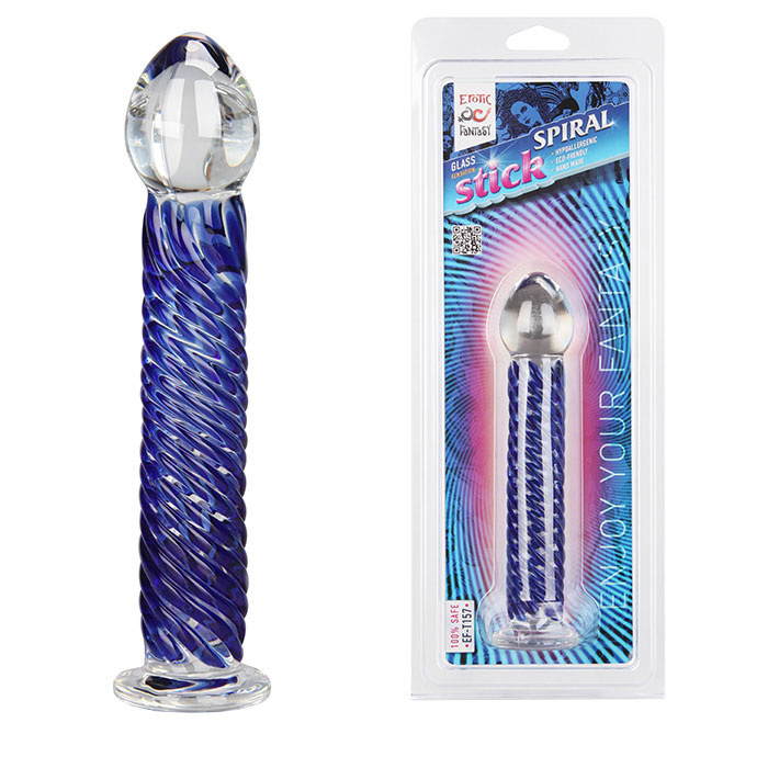 Стеклянный фаллоимитатор Spiral Stick - 17 см. купить в секс шопе