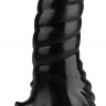 Черная рельефная винтообразная анальная втулка - 20,5 см. купить в секс шопе